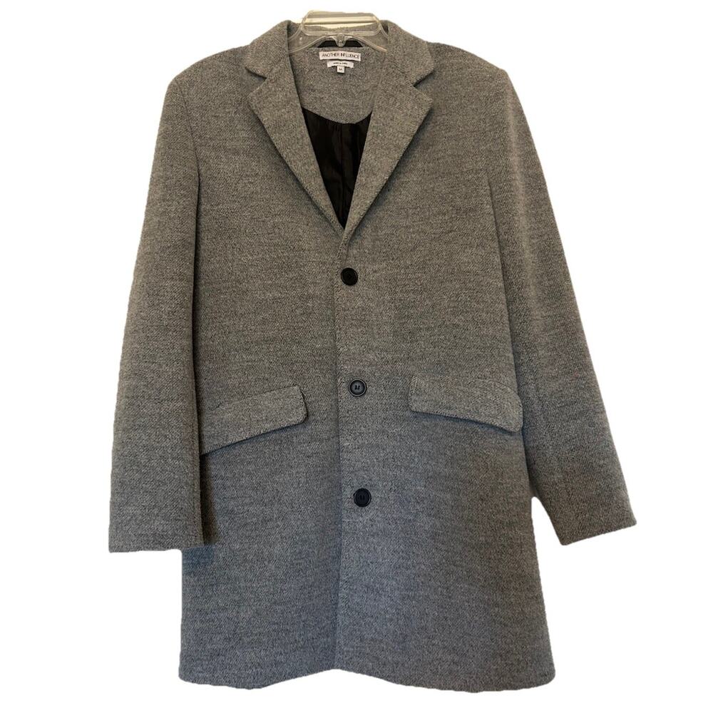Another Influence Women's Sz‎ Medium Gray Wool Blend Overcoat Heavy Tweed